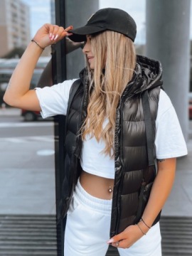 ЖИЛЕТ СТЕГАНЫЙ ЖЕНСКИЙ С КАПЮШОНОМ, размер. л