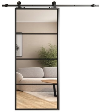 Drzwi Szklane Przesuwne System Loft 65 cm Lustro 4