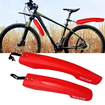 Комплект крыльев для горного шоссейного велосипеда, передний, задний, красный