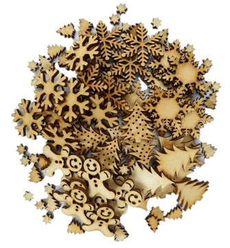 Zestaw Ozdób ze sklejki Boże Narodzenie MIX wzorów