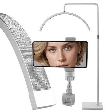 Lampa kosmetyczna stojąca LED łuk bezcieniowa do zabiegów makijażu rzęs