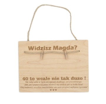 Prezent 30 40 50 60 70 URODZINY TABLICZKA ŻYCZENIA