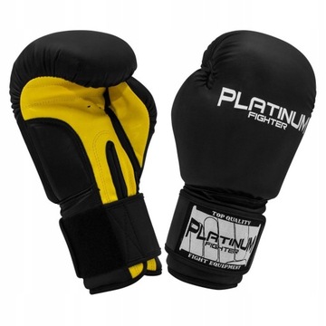PLATINUM FIGHTER RĘKAWICE BOKSERSKIE TRENINGOWE SPARTACUS CZARNO ŻÓŁTE 10OZ