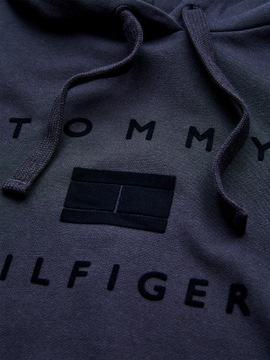 Tommy Hilfiger bluza Regular Flock Hoodie granatowy S