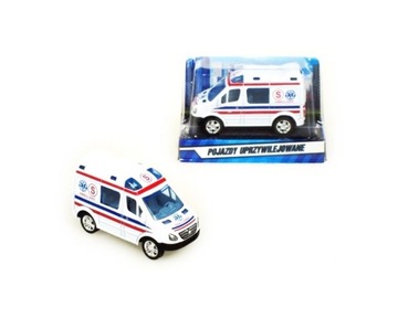 Ambulans pogotwie Auto Karetka metalowe 8 cm Mini Van