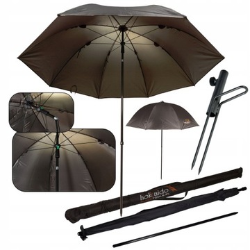 PARASOL WĘDKARSKI HOKKAIDO REGULOWANY SOLIDNY +WBIJAK HOKKAIDO DUŻY SOLIDNY