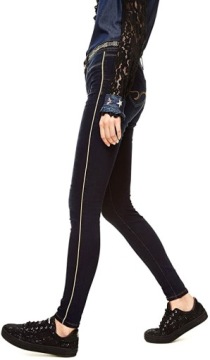 ДЖИНСЫ DESIGUAL СИНИЕ С ВЫШИВКОЙ R 24