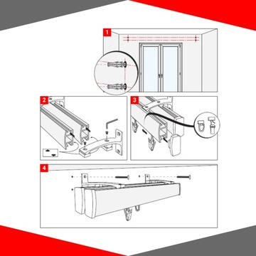 Двойной потолочный занавес 2 280 см. Ручка двойной черной рельсы с двойным черным рельсом