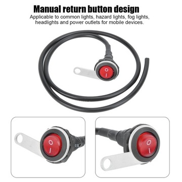 22mm wodoodporne pojedyncze stalowe reflektory kierownica włącznik 1W
