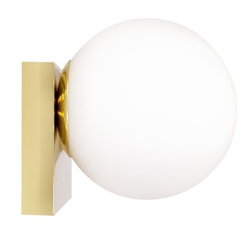 Lampa Kinkiet Ścienny Złoty Szklana Kula Loft