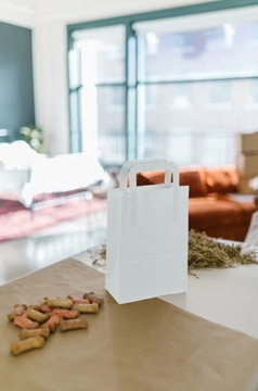 Torby Papierowe BIAŁE 50szt 18x8x23 ekologiczne A5