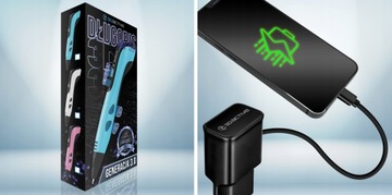 НАБОР 3D РУЧКИ ДЛЯ ДЕТЕЙ GIGA ПРИНТЕР + КАРТРИДЖИ 200 М 40х5 м