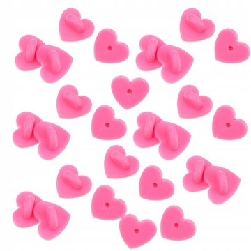 200pcs Pink Heart Shaped Pin Backs