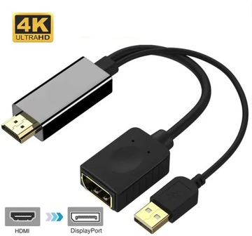 4K HDMI-kompatybilny z Displayport jednokierunkowy konwerter kabel
