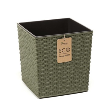 Donica Lamela JUKA ECO RATTAN 19x19cm kol. ZIELONY