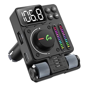 Bezprzewodowy samochodowy nadajnik FM Bluetooth 5.3 Adapter radiowy