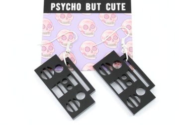 kolczyki CZARNE RADIO pastel grunge punk K16