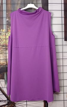 WŁOSKA TUNIKA STYL WENDY TRENDY WRZOS ASYMETRYCZNA 158C duża do 120 biust