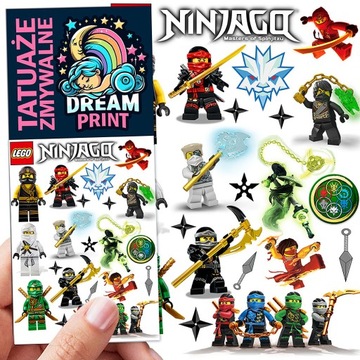 TATUAŻE ZMYWALNE DLA DZIECI LEGO NINJAGO WZORY ORYGINALNE