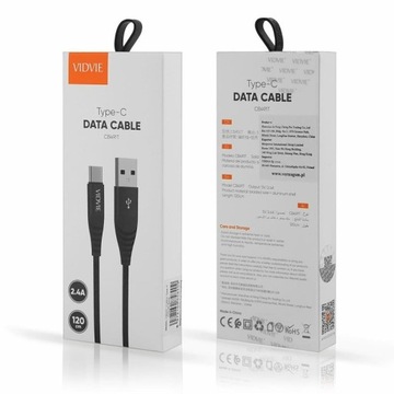 USB -кабель - USB -тип C быстро зарядка Vidvie CB491-2 Black 2M