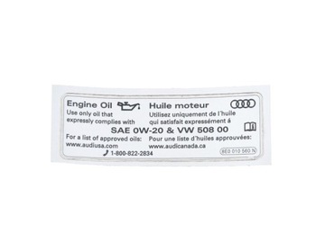 Naklejka Informacyjna Norma Oleju 508.00 Audi OE