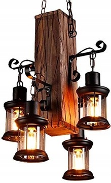 6 Głów Żyrandol z poroża Lampa sufitowa z żywicy