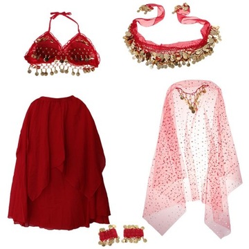 Kostium do tańca brzucha dla dzieci Moneta Tassel Halter Top