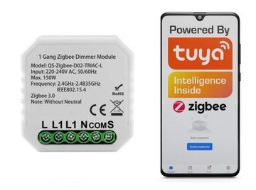 Moduł MINI ŚCIEMNIACZ Światła 1 obwód ZigBee TUYA Home Assistant #bez N