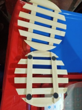 OKRĄGŁA PODKŁADKA POD GARNEK PODSTAWKA BAMBUSOWA