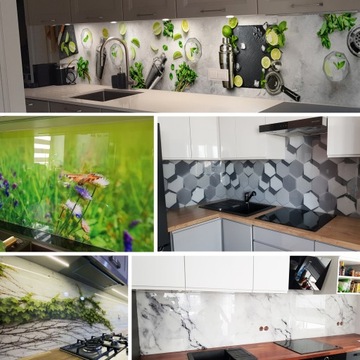 Панель из закаленного стекла 200х50 см БЕЛЫЙ И ЧЕРНЫЙ МРАМОР