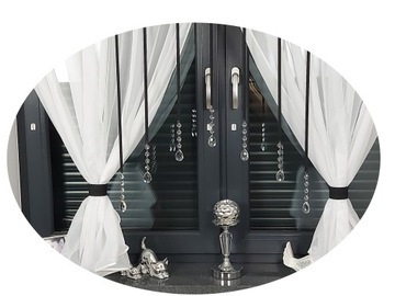 PANEL OZDOBNY AŻUROWY OZDOBA 60x115 GIRLANDA KRYSZTAŁKI SZKLANE GLAMOUR