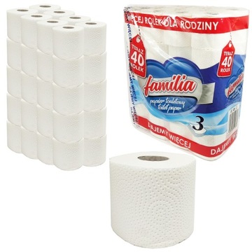 PAPIER TOALETOWY FAMILIA BIAŁY 3 WARSTWY 40 ROLEK