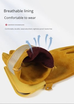 Welding Gloves Two Layer Cowhide Wear-resistant