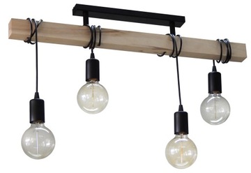 LAMPA PLAFON/SUFITOWY 015-4PL DREWNO LED LOFT BIURO KUCHNIA SALON POKÓJ
