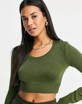 TOPSHOP DAMSKI SWETEREK KLASYCZNY KHAKI S 1UFK