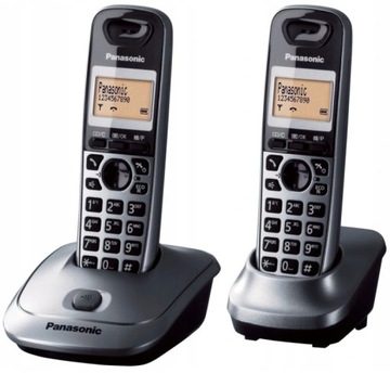 Panasonic KX-TG2512 Telefon 2 słuchawki szary LCD