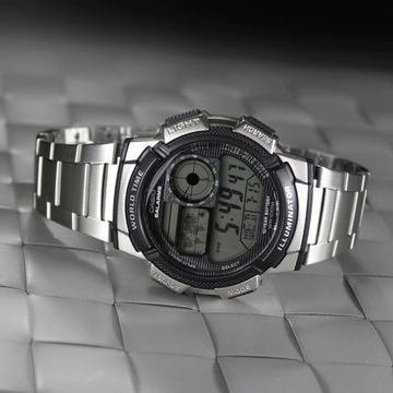 ZEGAREK MĘSKI CASIO AE-1000WD 1A (zd073h) - WORLD TIME + BOX