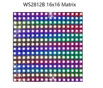 PANEL MATRYCA MODUŁ LED WS2812B CYFROWA. 16 X 16 CM. 256 CZIP 5V