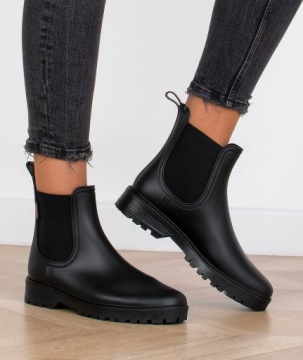 7665 МАТОВЫЙ ЧЕРНЫЙ ВЕЛЛИНГТОНЫ САПОГИ ТАПОЧКИ 39