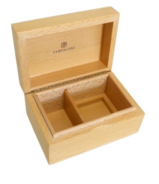 PUDEŁKO DREWNIANE SZKATUŁKA BOX POJEMNIK 2 KOMORY 12x8cm Pampaloni