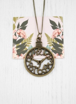 Винтажный кулон-ЧАСЫ Native Bloom в стиле ретро NB102