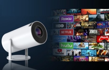 ПОРТАТИВНЫЙ ВРАЩАЮЩИЙСЯ ПРОЕКТОР FULL HD ПРОЕКТОР SMART TV ANDROID 11 WIFI BT