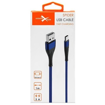 Кабель USB-C TYPE-C длиной 1 м, БЫСТРАЯ ЗАРЯДКА, ОПЛЕТКА 3 А