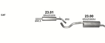 КОНЦЕВОЙ ГЛУШИТЕЛЬ SKODA RAPID TSI