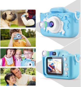 Детский фотоаппарат R2 Invest X5 Unicorn синий 40 Мп