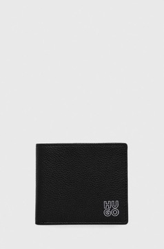 HUGO portfel skórzany męski kolor czarny 50487011