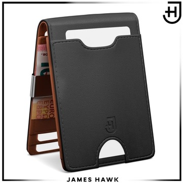 James Hawk Smart Wallet кожаный мужской кошелек Slim 1,5 см Черный Коричневый RFID