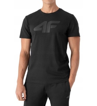 MĘSKI T-SHIRT 4F CZARNA KOSZULKA SPORTOWA TSM353 S