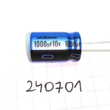 Kondensator elektrolityczny 1000uF 10V 10x16 105C Nichicon KA Audio