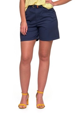 ШОРТЫ ЖЕНСКИЕ, УДОБНЫЕ ХЛОПКОВЫЕ ШОРТЫ, MORAJ, ТЕМНО-СИНИЙ, РАЗМЕР. М